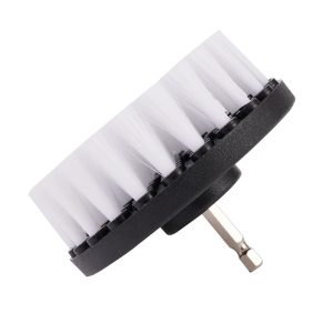 Witte borstel voor op boorkop met witte achtergrond